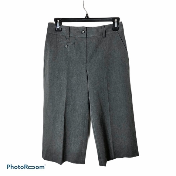 Talbots Gray Cropped Pants Sz 2P Pleated Front - Picture 1 of 8